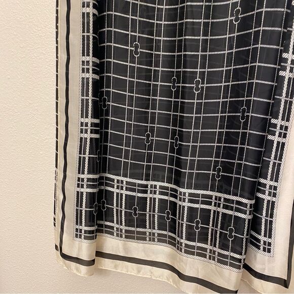 Black white Silk Scarf Mulberry Fashion Long Lightweight Shawl Wrap stole 70x35 - Picture 5 of 14